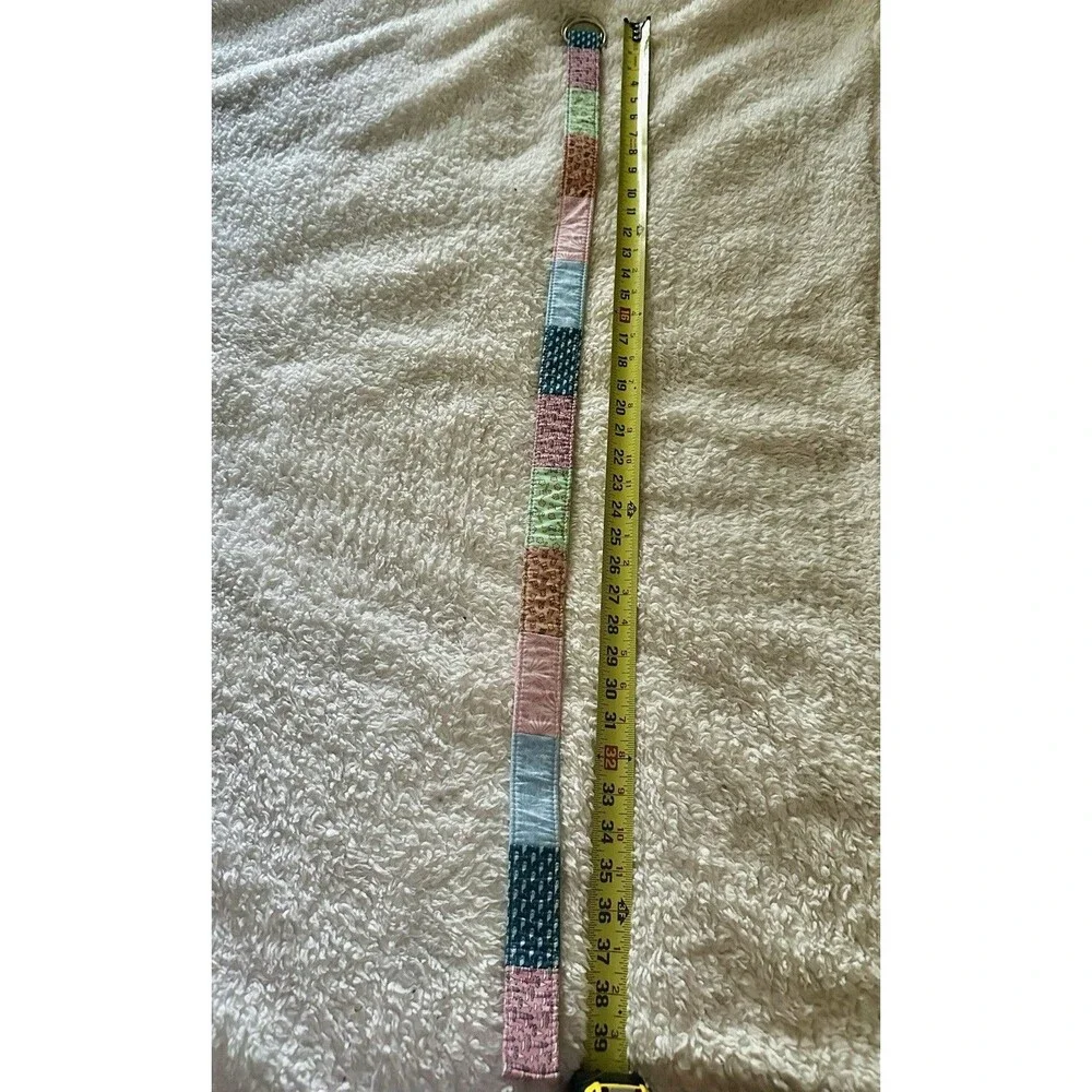 Vineyard Vines Belt Patchwork Fabric Nautical Preppy Unisex Excellent SZ L 40”